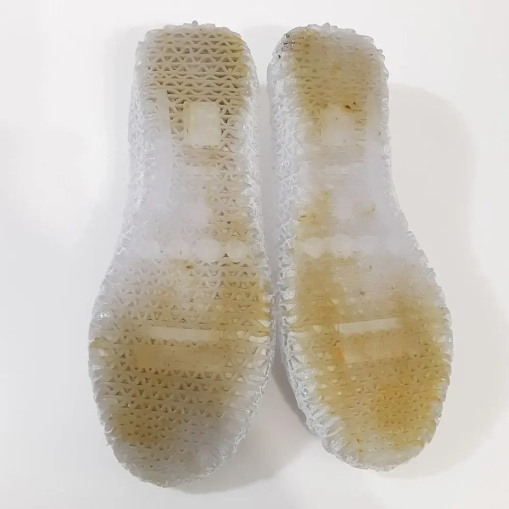 Mini Melissa Campana Ultra Gel White Glitter Gel Flats Girls 3 Jelly Shoes Clear
